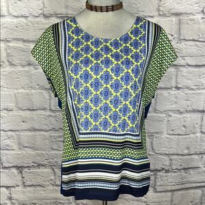 The Limited Mediterranean Style Cap Sleeve Boxy Blouse